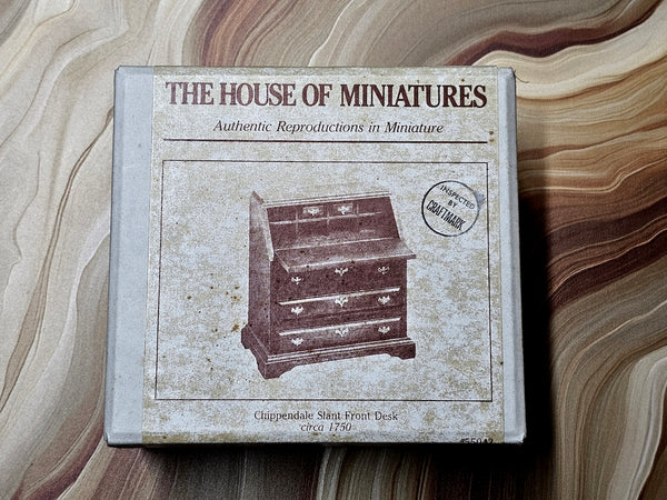House of Miniatures Prebuilt Furniture #55042 X-Acto Chippendale Slant Front Desk XActo Dollhouse Mini Miniature Miniture 55042