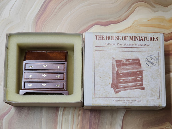 House of Miniatures Prebuilt Furniture #55042 X-Acto Chippendale Slant Front Desk XActo Dollhouse Mini Miniature Miniture 55042