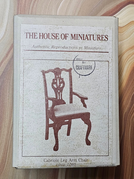 House of Miniatures Prebuilt Furniture #55027 Chippendale Cabriole-Leg Armchair X-Acto  XActo Dollhouse Mini Miniature Miniture 55027
