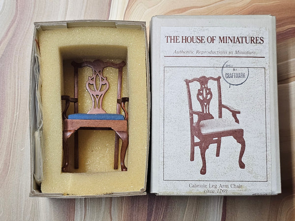 House of Miniatures Prebuilt Furniture #55027 Chippendale Cabriole-Leg Armchair X-Acto  XActo Dollhouse Mini Miniature Miniture 55027