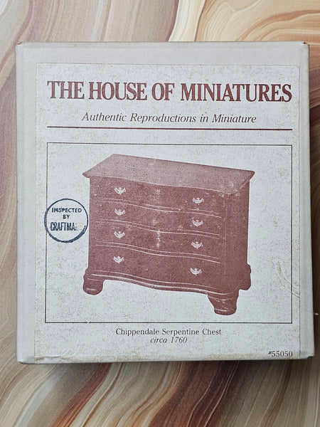 House of Miniatures Prebuilt Furniture #55050 Chippendale Serpentine Chest X-Acto  XActo Dollhouse Mini Miniature Miniture 55050