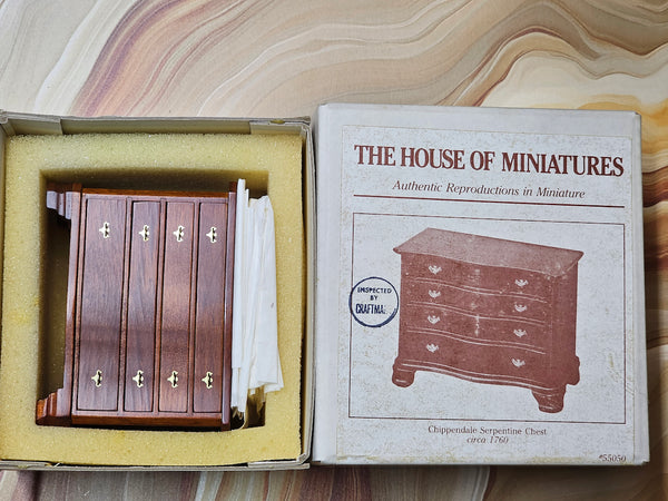 House of Miniatures Prebuilt Furniture #55050 Chippendale Serpentine Chest X-Acto  XActo Dollhouse Mini Miniature Miniture 55050