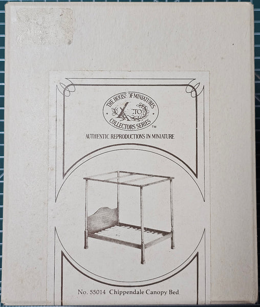 House of Miniatures Prebuilt Furniture #55014 Chippendale Canopy Bed X-Acto  XActo Dollhouse Mini Miniature Miniture 55014