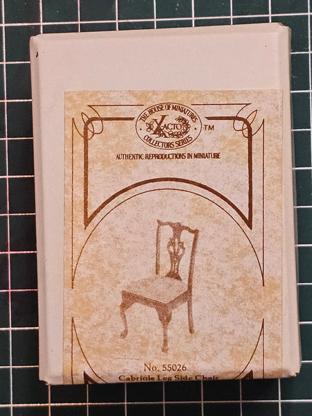 House of Miniatures Prebuilt Furniture #55026 Chippendale Cabriole-Leg Side Chair X-Acto  XActo Dollhouse Mini Miniature Miniture 55026