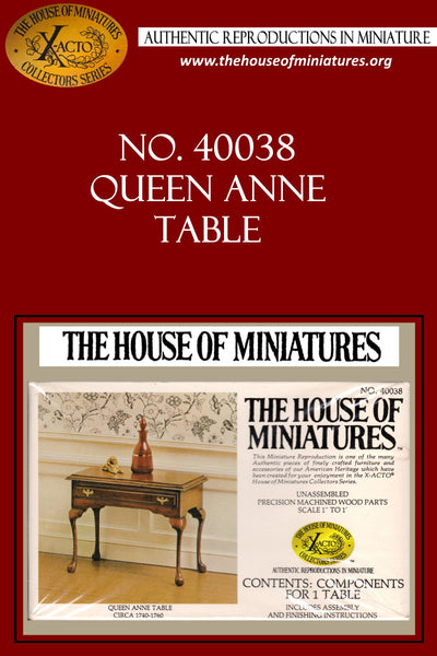 House of Miniatures Furniture Kit #40038 X-Acto Queen Anne Table XActo Dollhouse Mini Miniature Miniture 40038