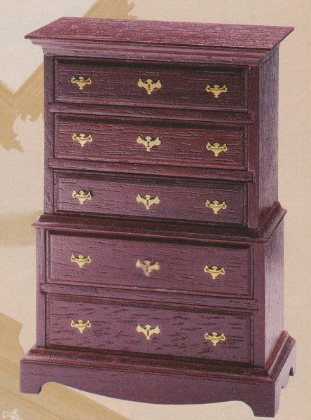 House of Miniatures Furniture Kit #40009 X-Acto Chippendale Chest-On-Chest XActo Dollhouse Mini Miniature Miniture 40009