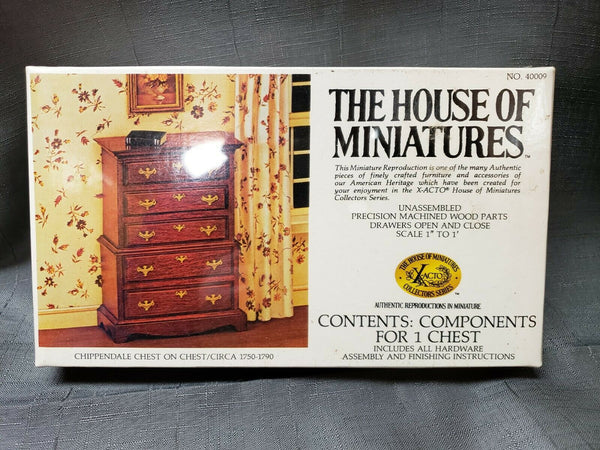 House of Miniatures Furniture Kit #40009 X-Acto Chippendale Chest-On-Chest XActo Dollhouse Mini Miniature Miniture 40009