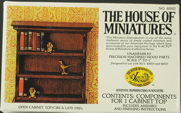 House of Miniatures Furniture Kit #40002 X-Acto Chippendale Open Cabinet Top XActo Dollhouse Mini Miniature Miniture 40002