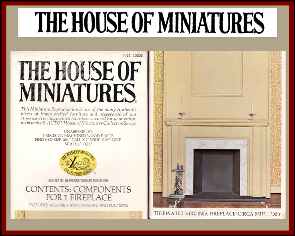 House of Miniatures Furniture Kit #40020 X-Acto Tidewater Virgina Fireplace XActo Dollhouse Mini Miniature Miniture 40020