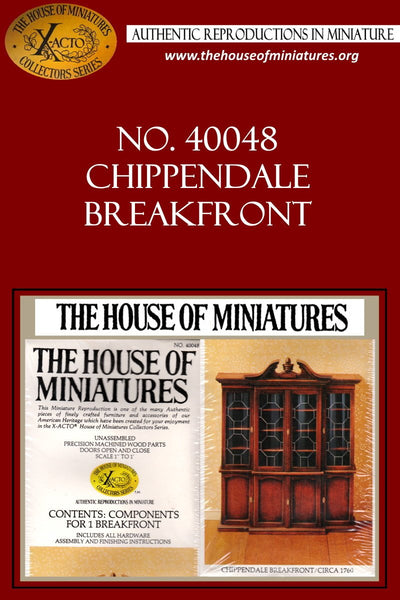 House of Miniatures Furniture Kit #40048 X-Acto Chippendale Breakfront XActo Dollhouse Mini Miniature - FREE Shipping