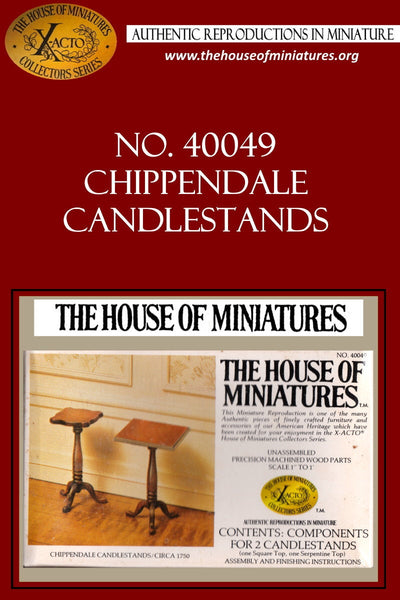 House of Miniatures Furniture Kit #40049 X-Acto Chippendale Candle Stands (2) XActo Dollhouse Mini Miniature Miniture 40049