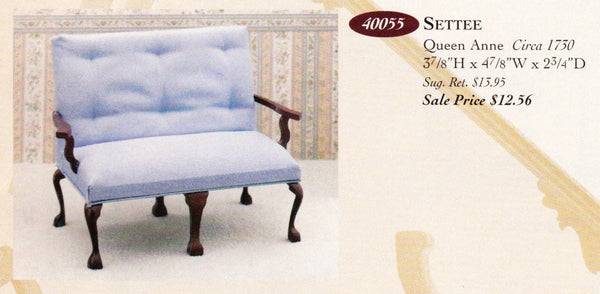House of Miniatures Furniture Kit #40055 X-Acto Queen Anne Settee XActo Dollhouse Mini Miniature Miniture 40055