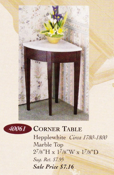 House of Miniatures Furniture Kit #40061 X-Acto Hepplewhite Corner Table XActo Dollhouse Mini Miniature Miniture 40061