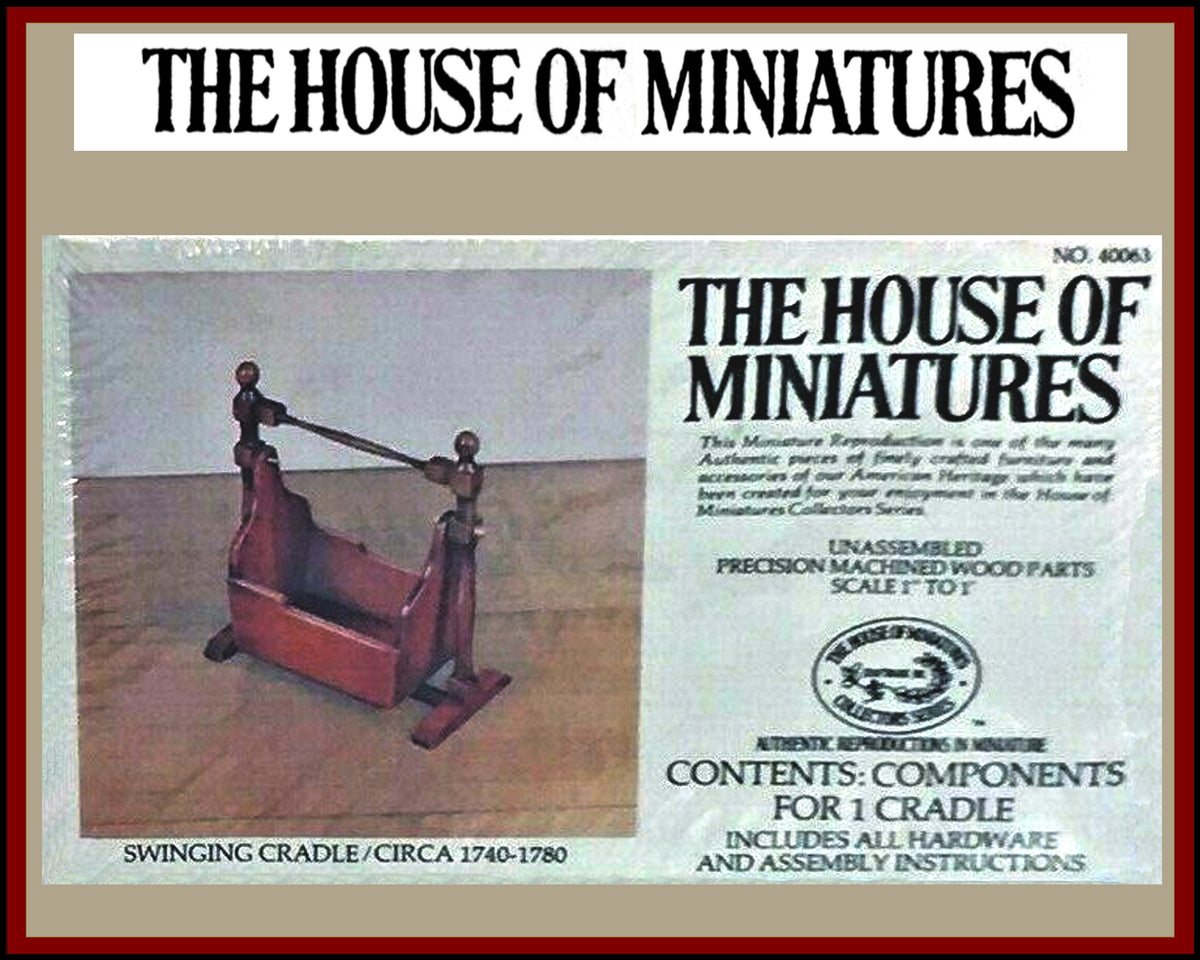 House of Miniatures Furniture Kit #40063 X-Acto Swinging Cradle