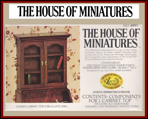 House of Miniatures Furniture Kit #40001 X-Acto Chippendale Closed Cabinet Top XActo Dollhouse Mini Miniature Miniture 40001
