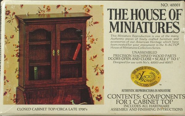 House of Miniatures Furniture Kit #40001 X-Acto Chippendale Closed Cabinet Top XActo Dollhouse Mini Miniature Miniture 40001