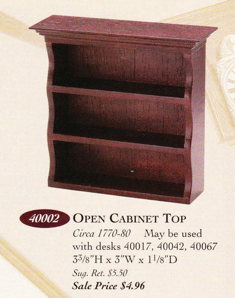 House of Miniatures Furniture Kit #40002 X-Acto Chippendale Open Cabinet Top XActo Dollhouse Mini Miniature Miniture 40002