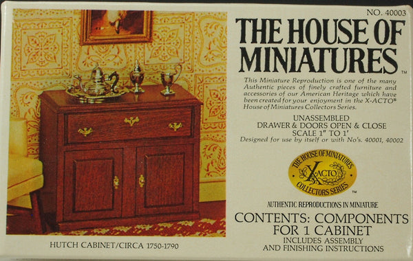 House of Miniatures Furniture Kit #40003 X-Acto Chippendale Hutch Cabinet XActo Dollhouse Mini Miniature Miniture 40003