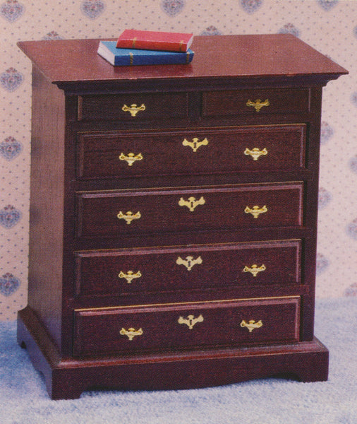House of Miniatures Furniture Kit #40010 X-Acto Chippendale Six-Drawer Chest XActo Dollhouse Mini Miniature Miniture 40010