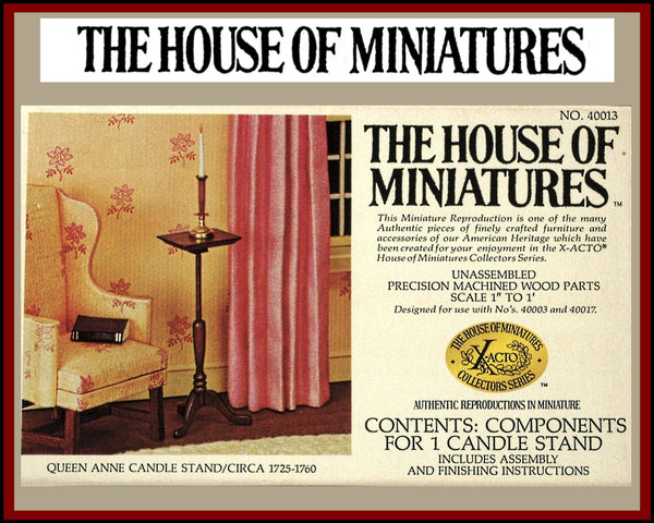 House of Miniatures Furniture Kit #40013 X-Acto Queen Anne Candle Stand XActo Dollhouse Mini Miniature Miniture 40013