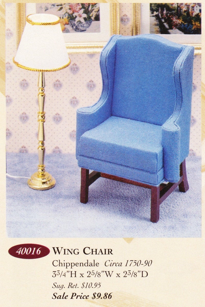 House of Miniatures Furniture Kit #40016 X-Acto Chippendale Wing Chair