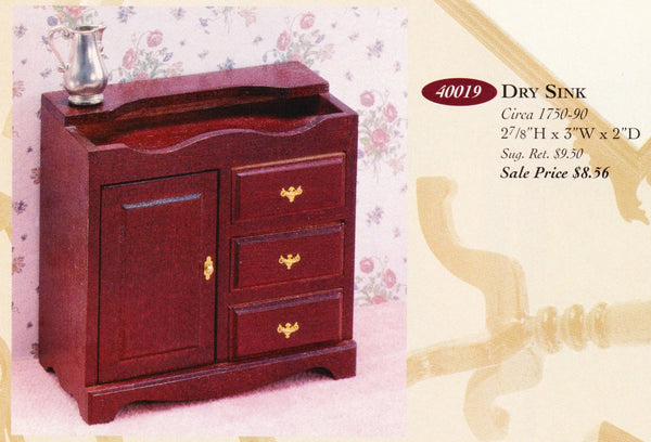 House of Miniatures Furniture Kit #40019 X-Acto Chippendale Dry Sink XActo Dollhouse Mini Miniature Miniture 40019