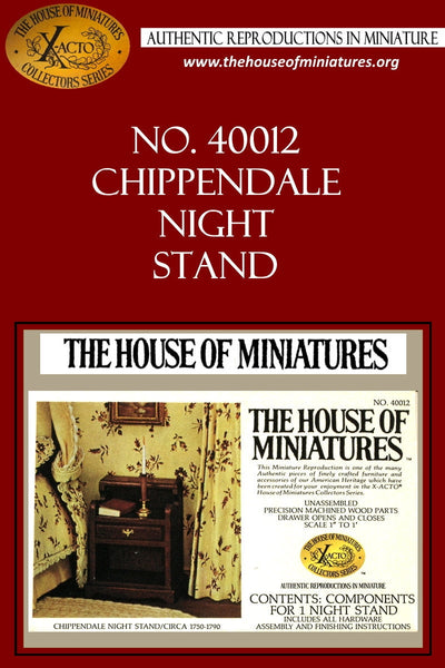 House of Miniatures Furniture Kit #40012 X-Acto Chippendale Nightstand XActo Dollhouse Mini Miniature Miniture 40012