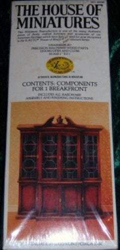 House of Miniatures Furniture Kit #40048 X-Acto Chippendale Breakfront XActo Dollhouse Mini Miniature - FREE Shipping