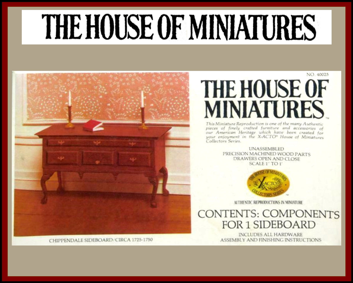 House of Miniatures Furniture Kit 40025 X Acto Chippendale Sideboard TheHouseOfMiniatures