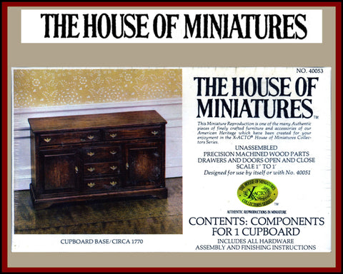 House of Miniatures Furniture Kit #40053 X-Acto Cupboard Base XActo Dollhouse Mini Miniature Miniture 40053