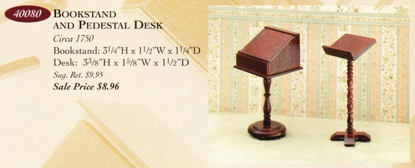 House of Miniatures Furniture Kit #40080 X-Acto Book Stand & Pedestal Desk XActo Dollhouse Mini Miniature Miniture 40080