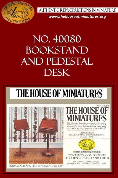House of Miniatures Furniture Kit #40080 X-Acto Book Stand & Pedestal Desk XActo Dollhouse Mini Miniature Miniture 40080