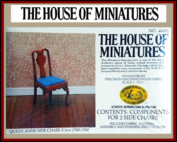 House of Miniatures Furniture Kit #40082 X-Acto Queen Anne Side Chair XActo Dollhouse Mini Miniature Miniture 40082