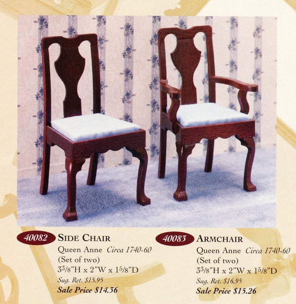 House of Miniatures Furniture Kit #40083 X-Acto Queen Anne Arm Chair XActo Dollhouse Mini Miniature Miniture 40083
