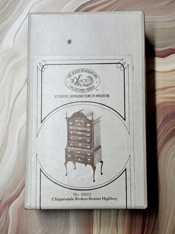 House of Miniatures Prebuilt Furniture #55023 X-Acto Chippendale Broken-Bonnet Highboy Dollhouse Mini