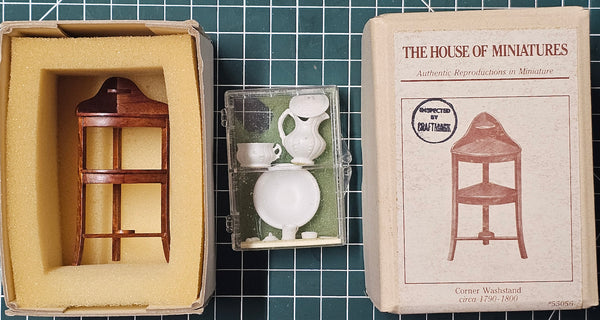 House of Miniatures Prebuilt Furniture #55056 Corner Washstand X-Acto  XActo Dollhouse Mini Miniature Miniture 55056