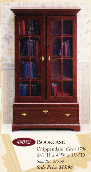 House of Miniatures Prebuilt Furniture #55052 Chippendale Bookcase X-Acto  XActo Dollhouse Mini Miniature Miniture 55052