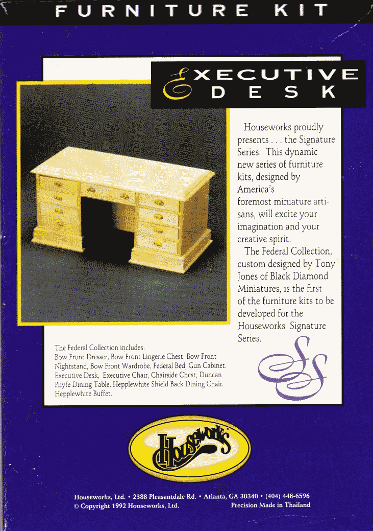 Houseworks Ltd Federal Collection 4008 Executive Desk Miniature Kit TheHouseOfMiniatures