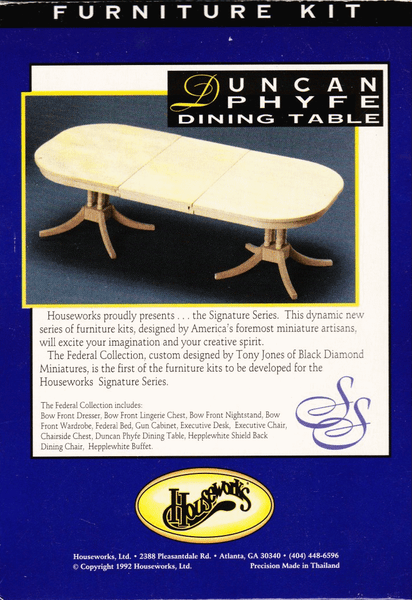 Houseworks Ltd Federal Collection 4010 Duncan Phyfe Dining Table Miniature Kit