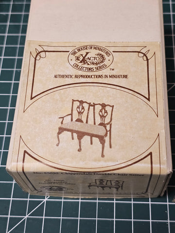 House of Miniatures Prebuilt Furniture #55030 Chippendale Double Chair Settee X-Acto  XActo Dollhouse Mini Miniature Miniture 55030
