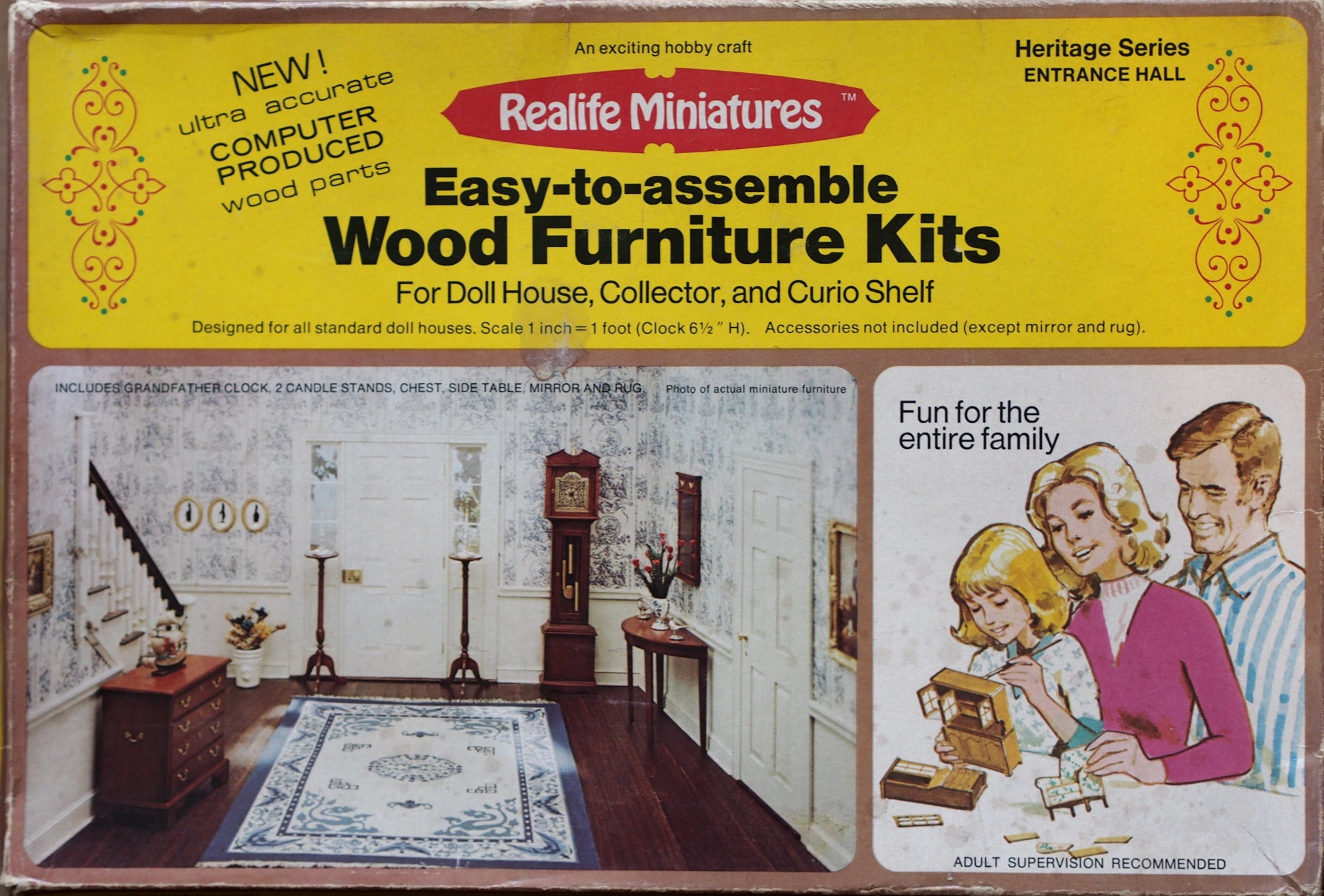 Realife Miniature Furniture Kit # 196 Heritage Series Entrance Hall DIY Dollhouse by Scientific Models Miniatures