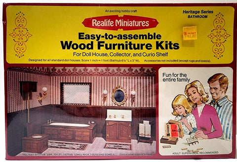 Realife Miniature Furniture Kit # 197 Heritage Series Bathroom DIY Dollhouse Furniture by Scientific Models