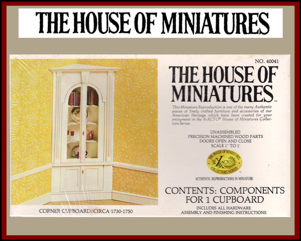 House of Miniatures Furniture Kit #40041 X-Acto Corner Cupboard XActo Dollhouse Mini Miniature Miniture 40041