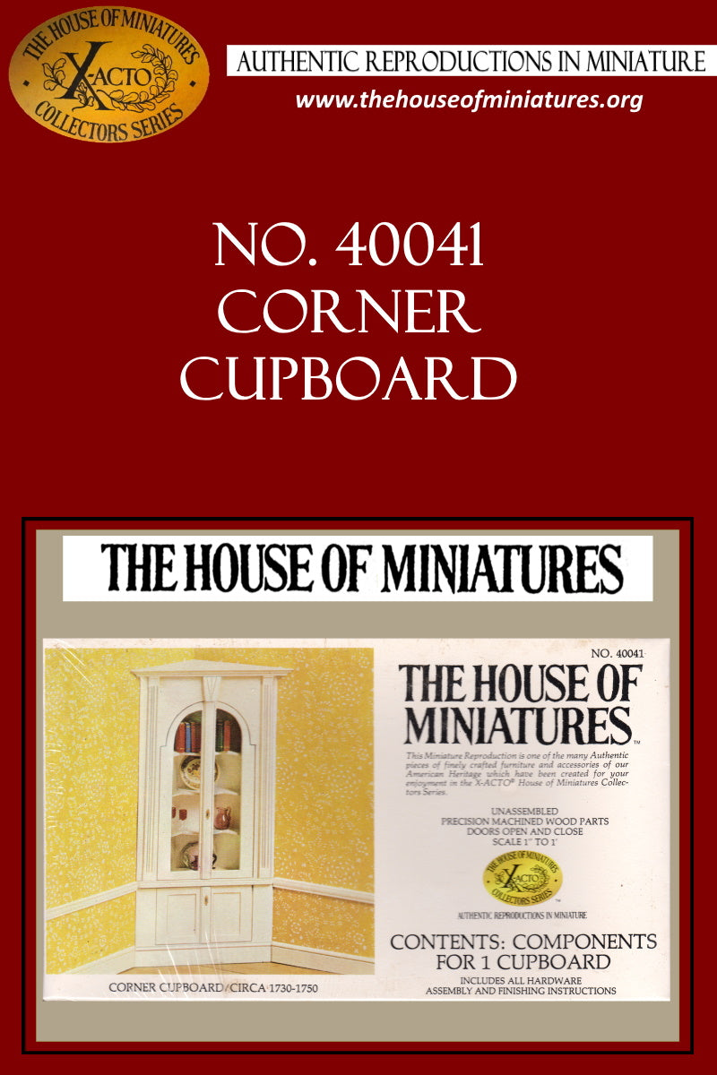 House of Miniatures Furniture Kit #40041 X-Acto Corner Cupboard
