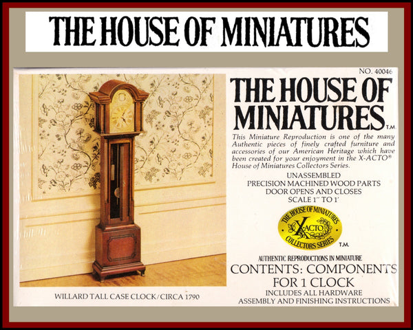 House of Miniatures Furniture Kit #40046 X-Acto Simon Willard Tall Case Clock XActo Dollhouse Mini Miniature Miniture 40046