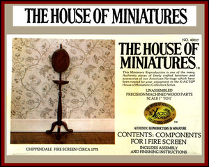 House of Miniatures Furniture Kit #40057 X-Acto Chippendale Firescreen XActo Dollhouse Mini Miniature Miniture 40057