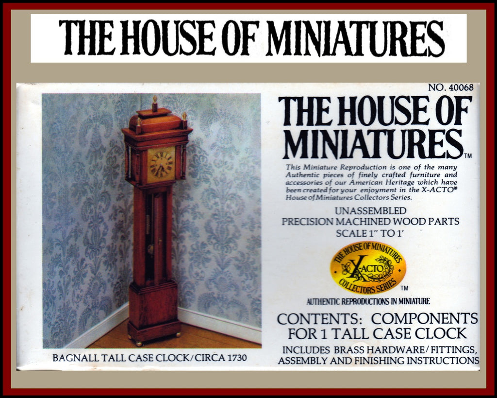 House of Miniatures Furniture Kit #40068 X-Acto Bagnall Tall Case