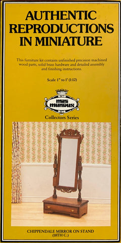 Mini Mundus #42405 Chippendale Mirror on Stand 1/12th scale Miniature Furniture Kit