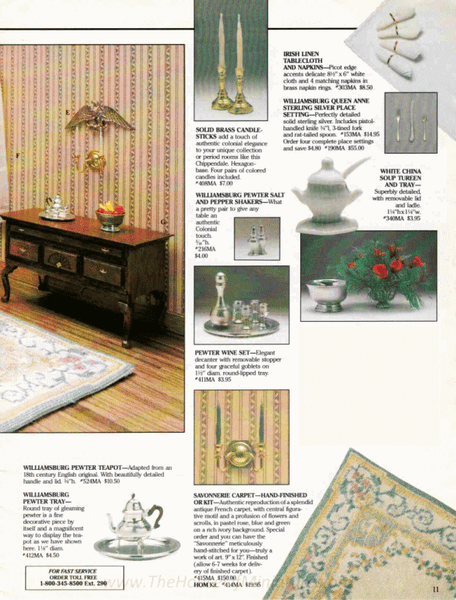 The House Of Miniatures Catalog for Fall/Winter 1983 Craftmark - Full Color, 32 pages Printable PDF, Furniture Kits and Artisan Minis