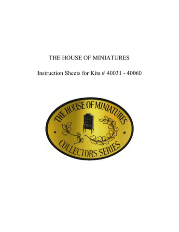 The House of Miniatures Kit Build Sheets #40031 - #40060, digital download, printable PDF
